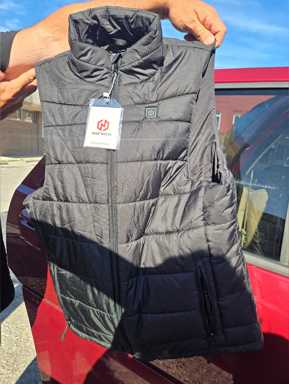 Nerf Black Quilted Heated Vest with Power Button